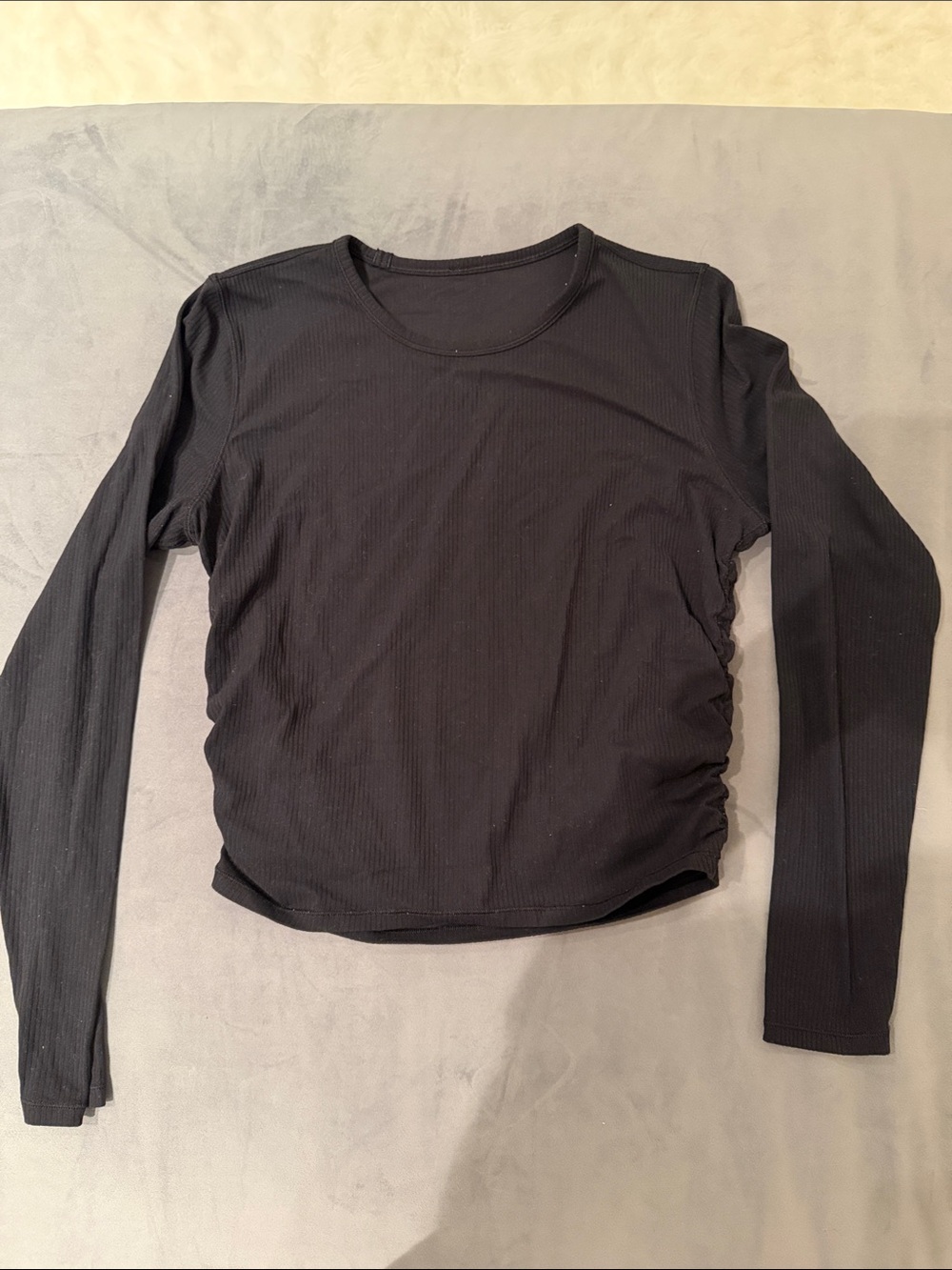 lululemon athletica Black Ribbed Long-Sleeve Crew Top